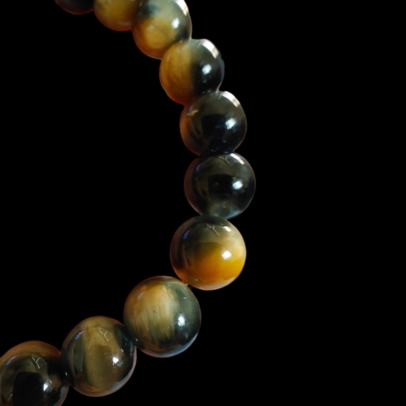 Golden Tiger Eye Bracelet - Unisex 8mm - Picture 5 of 6